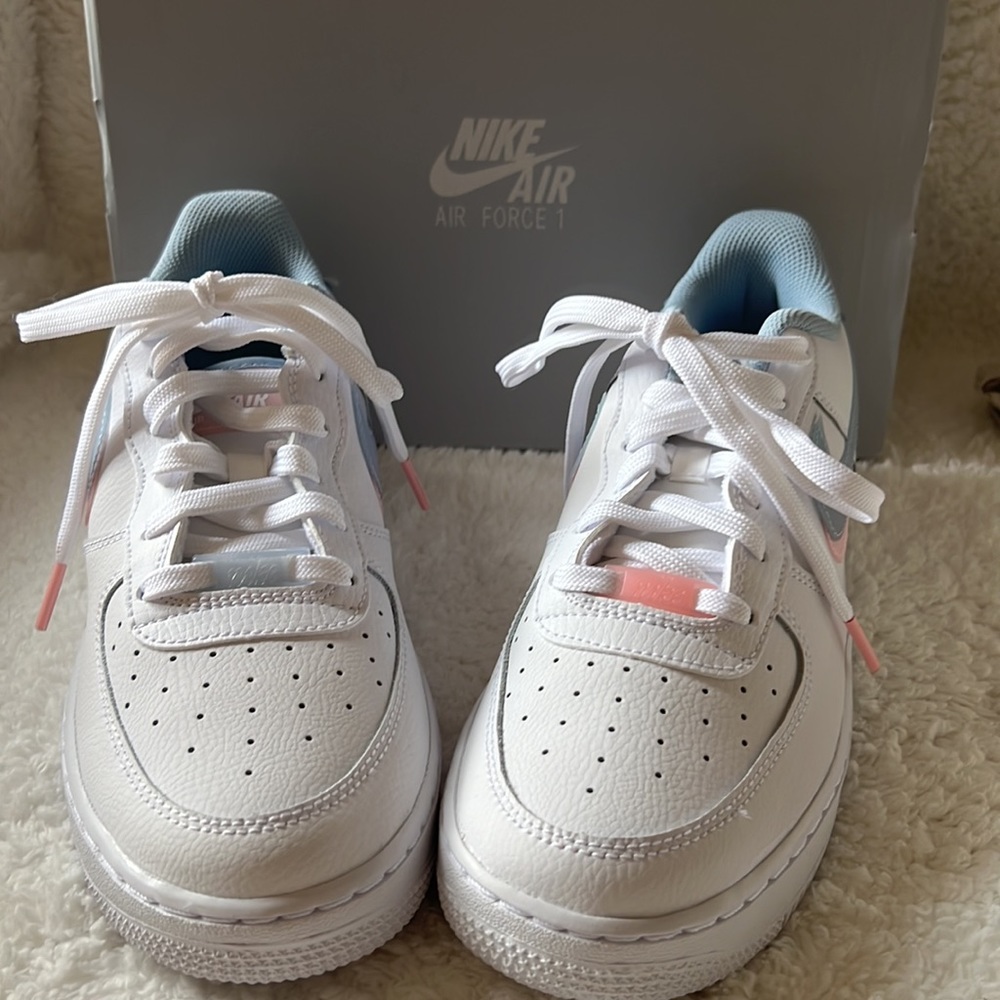 Authentic Nike Airforce 1 LV8 3D (GS) |Size 7Y |White Lt Armory Blue (deadstock)